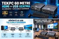 TEKPC 60MT CAT6 4K HDMI (2 PSC)HDMI+USB UZATMA PCPRO-HDMI-60-TX-RX